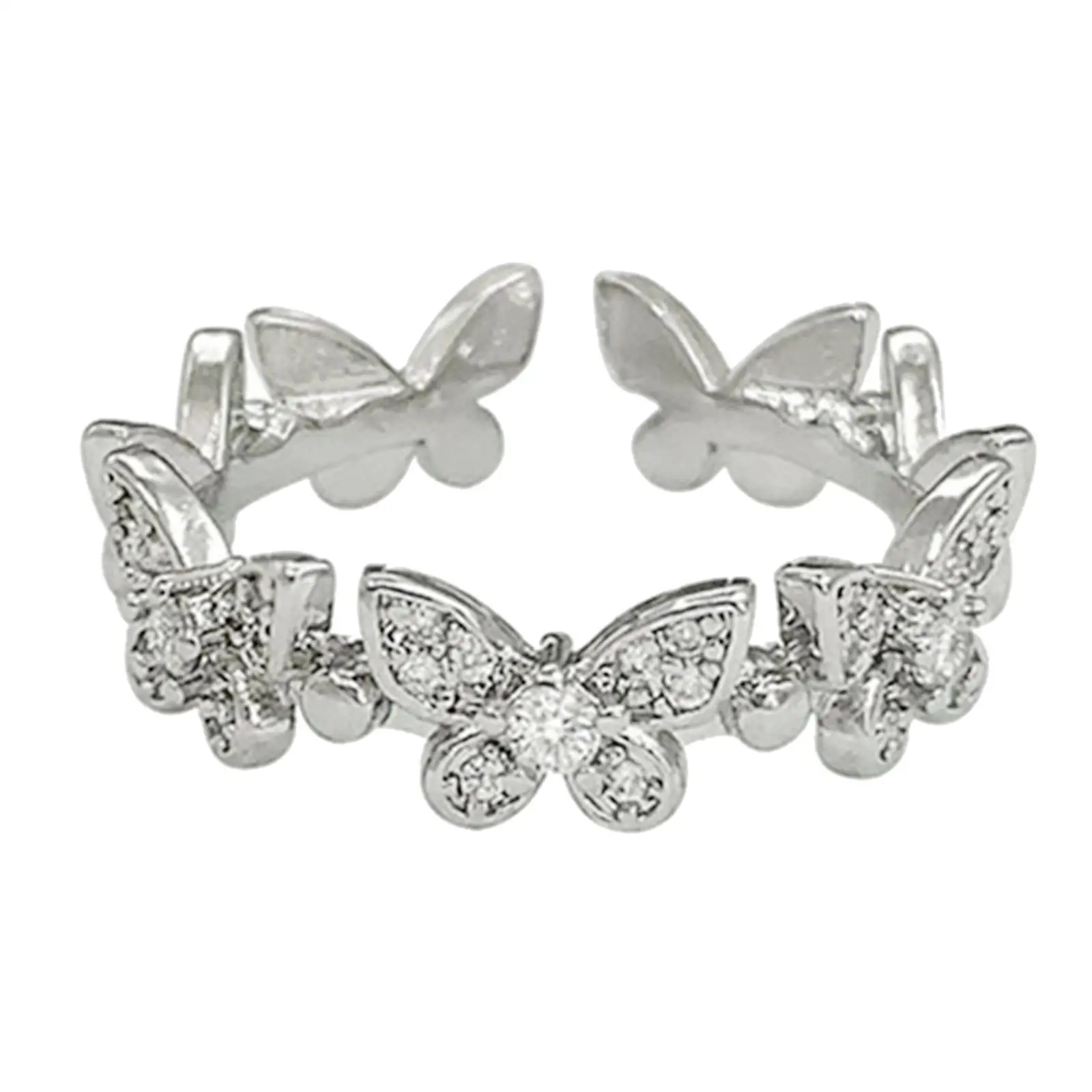 

Круглые открытые кольца в виде танцующей бабочки для девушек, ювелирные изделия, аксессуары, украшение, минималистичный подарок на день рож...