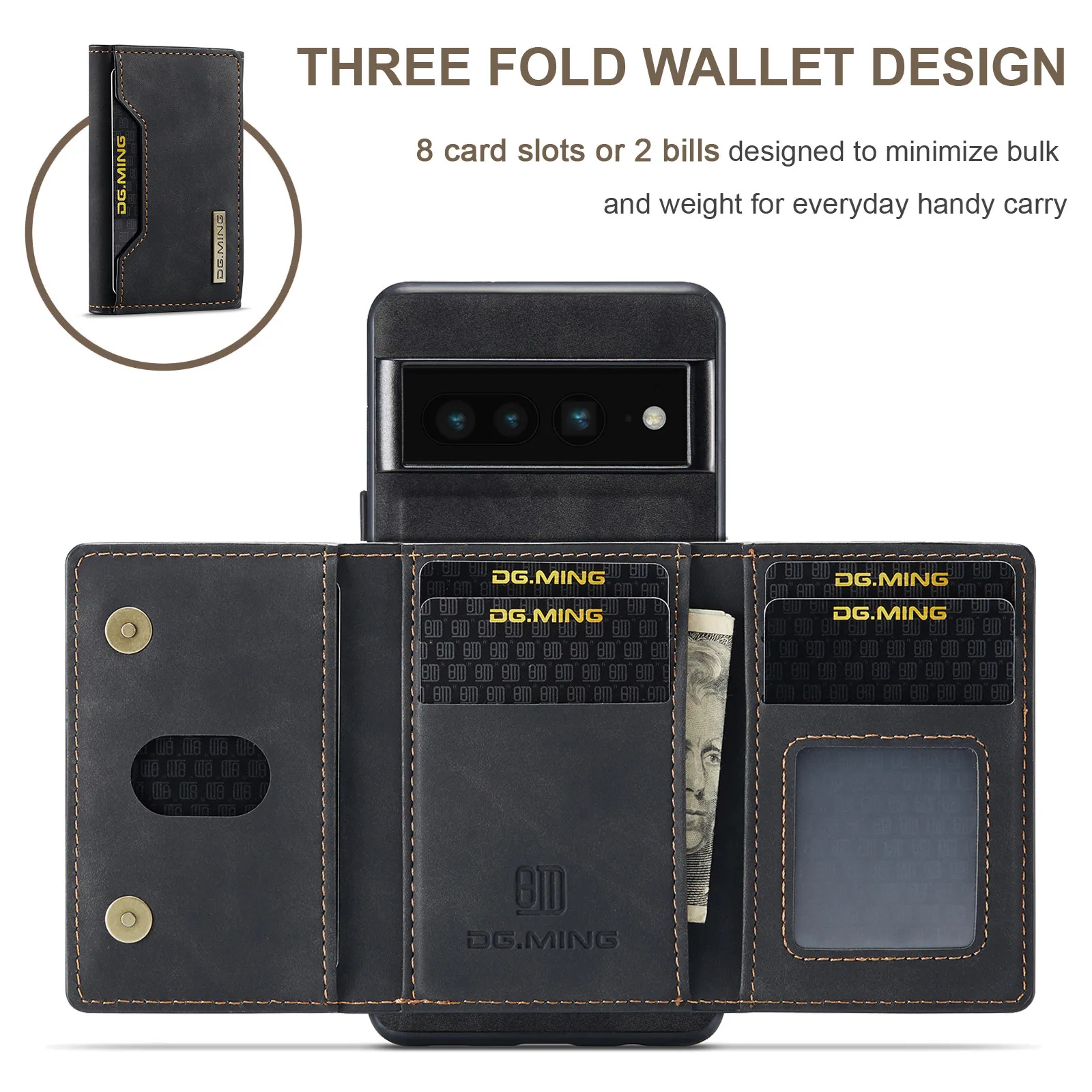 Magnetic Wallet Case For Google Pixel 7 Pro 6 Pro 6A 5A Leather Wallet Case Magnet Split Phone Case