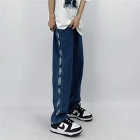 mens jeans ins hip hop japanese american style ripped stitching jeans hip hop style jeans y2k streetwear ins hot sale casual