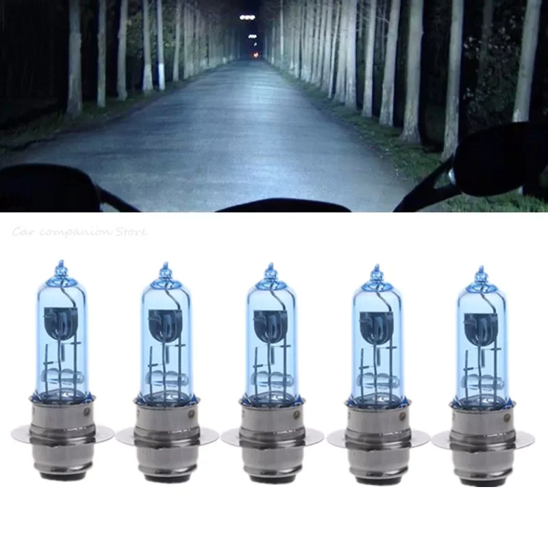 

5 Pcs /2/1Pc P15D-25-1 DC 12V 35W White Headlight Bulb Lamp For Motorcycle Electric Vehicle