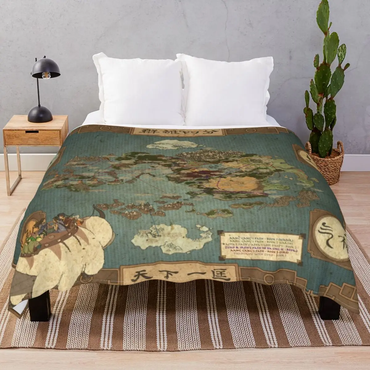 Avatar The Last Airbender Map Blankets Flannel Plush Decoration Ultra-Soft Throw Blanket for Bed Home Couch Camp Office