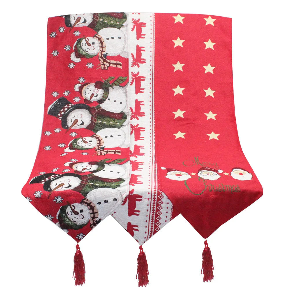 

2022 Hot Christmas Decoration Accessories Embroidery Christmas Table Flag Creative European Coffee Table Desktop Decoration