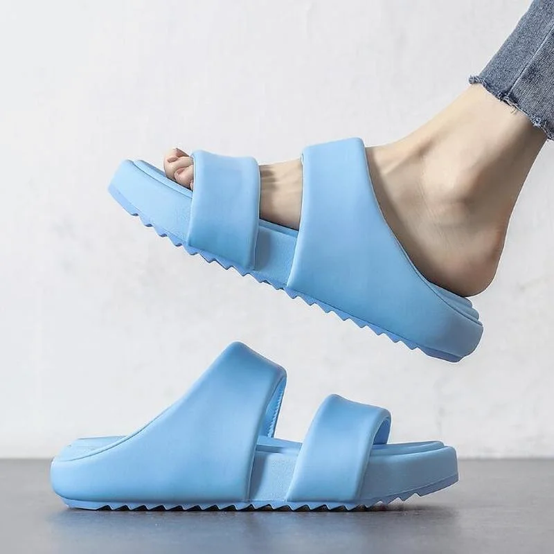 

Women Slippers Outside Wear Fashion Summer Ladies Shoes for Beach 2022 Flat Bottom 5cm Soft Travel Woman Slides with Platform