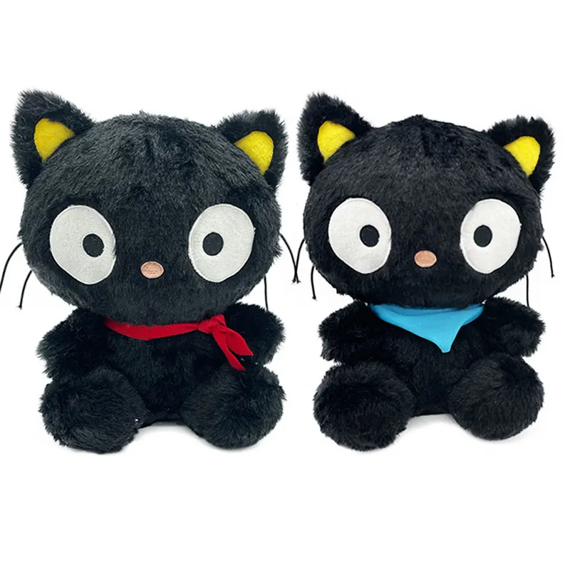 25cm Japanese Anime Chococat Plush Black Jiji Cat Plush Kawaii Black Cat Soft Stuffed Animal Pillow Plushie Doll Toy Gift
