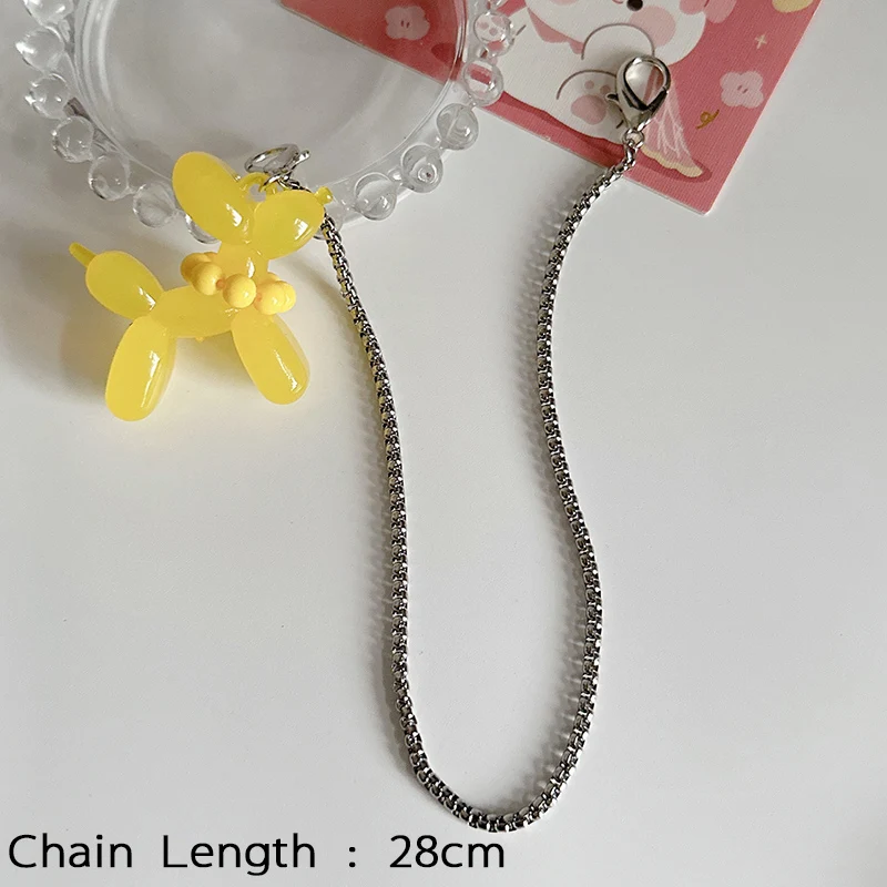 2PCS Stainless Steel Chains Candy Color Beaded Balloon Dog Shoe Buckles Decoration Canvas Board Shoes Accessories Shoe Jewelry