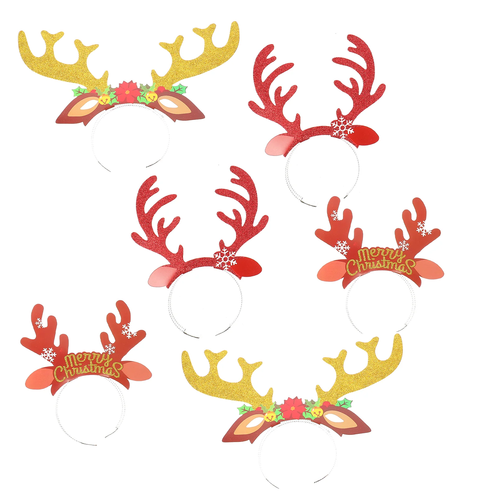 

6Pcs Xmas Hair Decors Xmas Hair Hoops Hair Accessories Xmas Headbands for Party Decor Gift