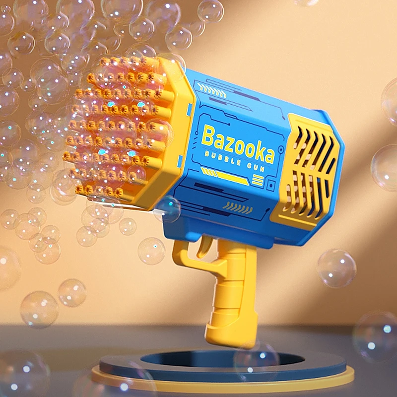 

2022 New Electric Bubble Gun 69 Holes Rocket Gatlin Bubble Machine Soap Magic Bubble Outdoor Toys For Children Birthday Gifts