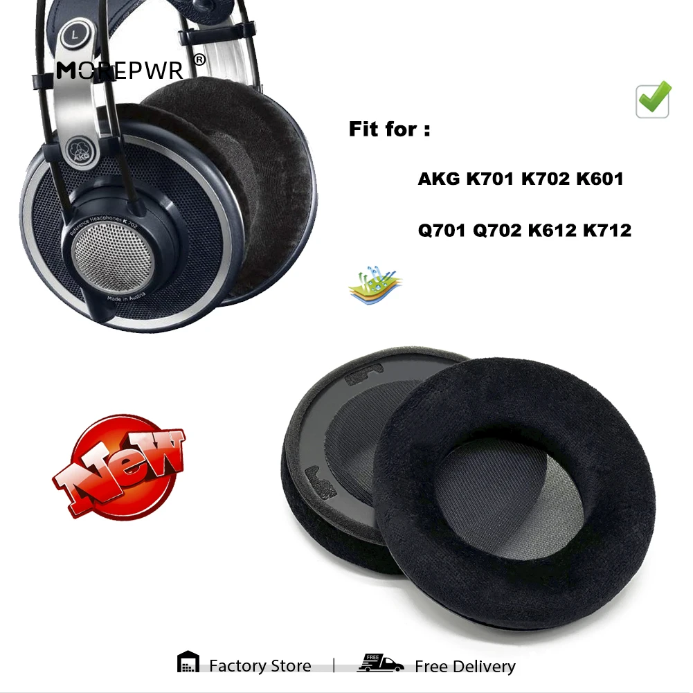 

Morepwr New Upgrade Replacement Ear Pads for AKG K701 K702 K601 Q701 Q702 K612 K712 Headset Earmuff Cover Cushions