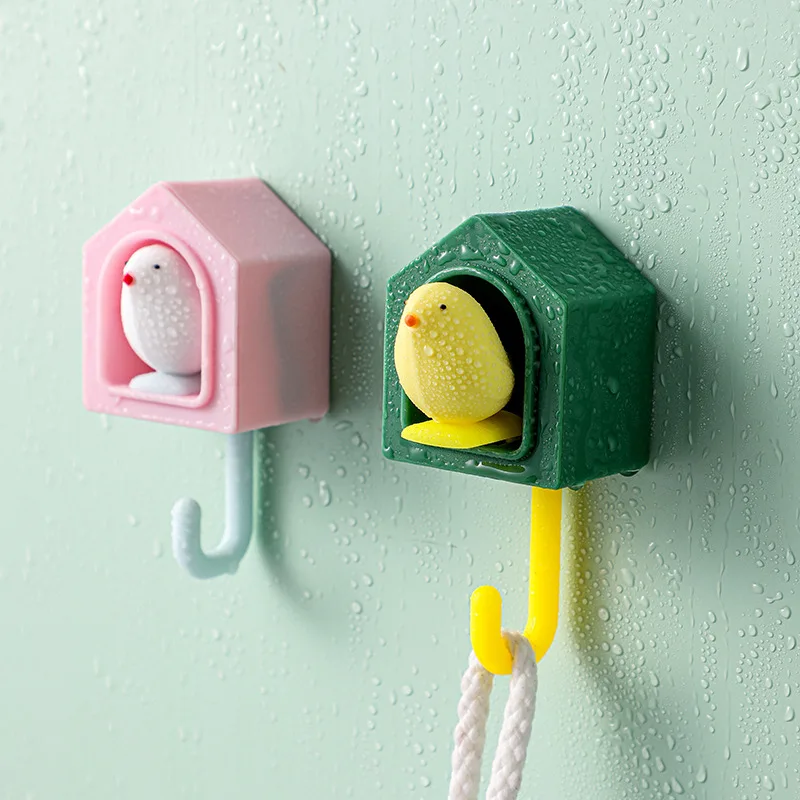 2022 New Bird Hook Pop Out Wall Key Cloth Bag Hanger Adhesive Bathroom Towel Robe Holder Rack Door Decor Shelf |