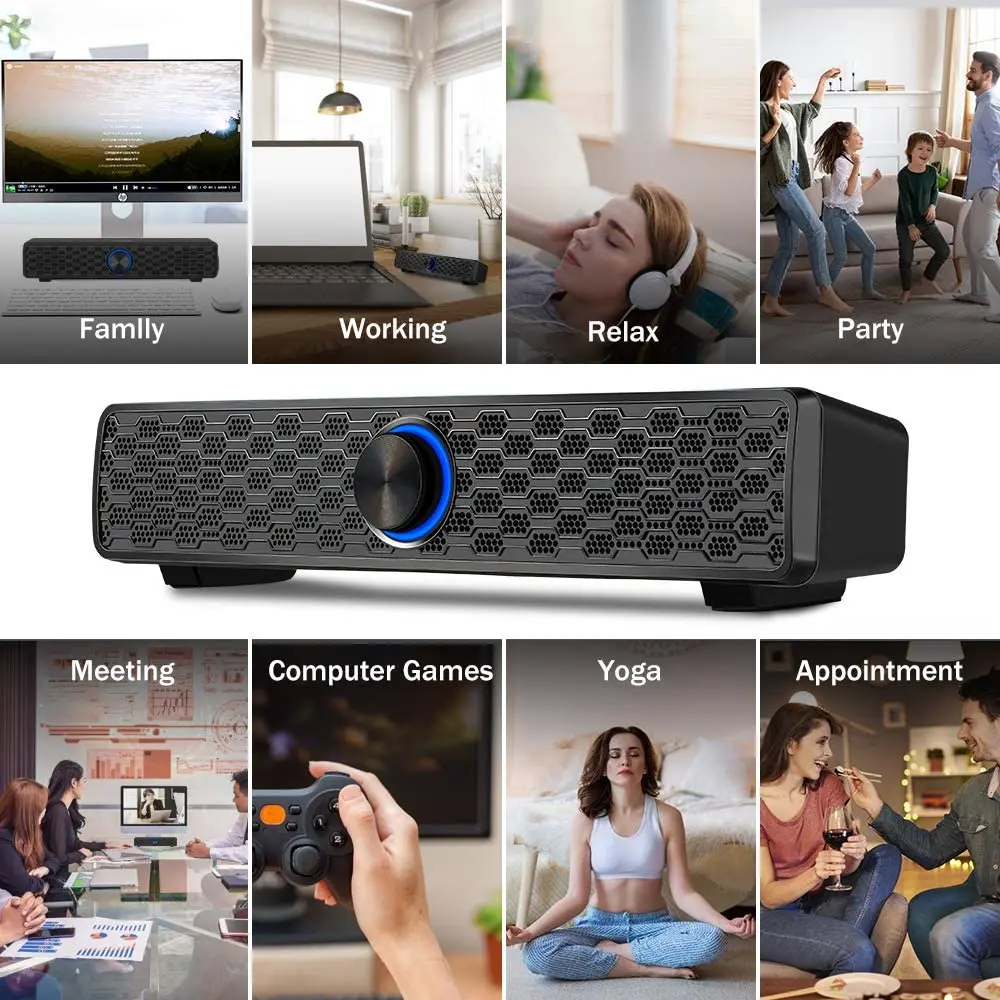 ARCHEER CS04 RGB TV Soundbar HiFi Speaker Home Theater Sound bar speaker built-in Subwoofer Soundbar Speakers 12.5 inch