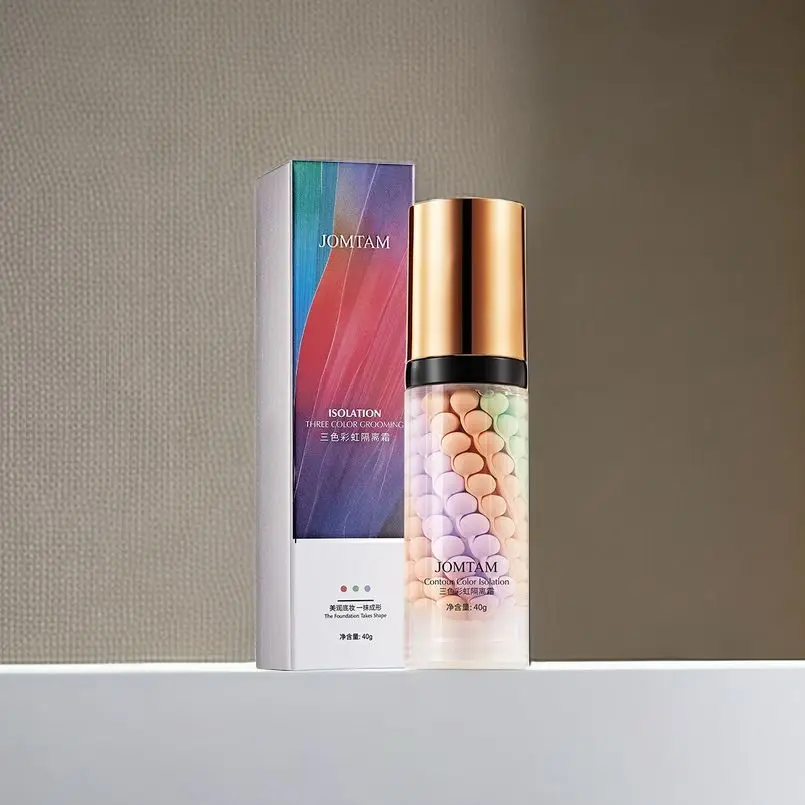 

2pcs JOMTAM Waterproof Makeup Foundation Natural Makeup Base Cream Contour Color Isolation Jomtam Tri-lor Turn On Cream Makeup