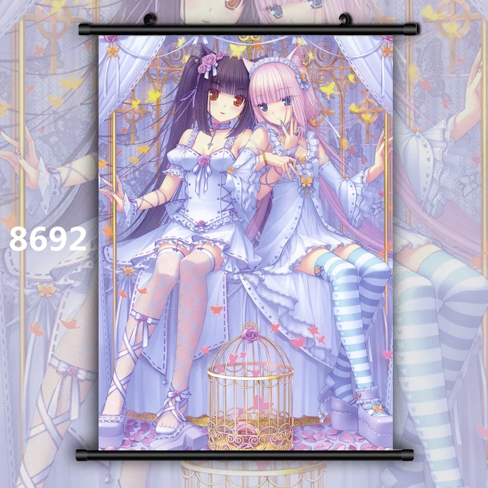 Nekopara Chocola Vanilla аниме постеры холст живопись ретро плакат Настенный декор