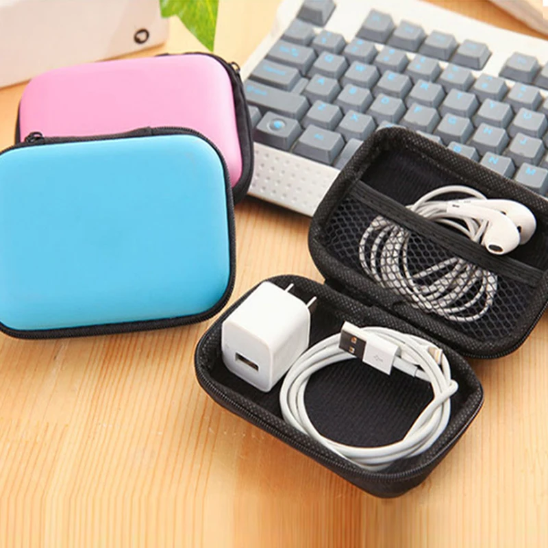 

USB Hard Case Organizer Headphones Storage Box Earphone Bag Key Coin Bags Waterproof SD Card Charger Plug Holder Box Purse