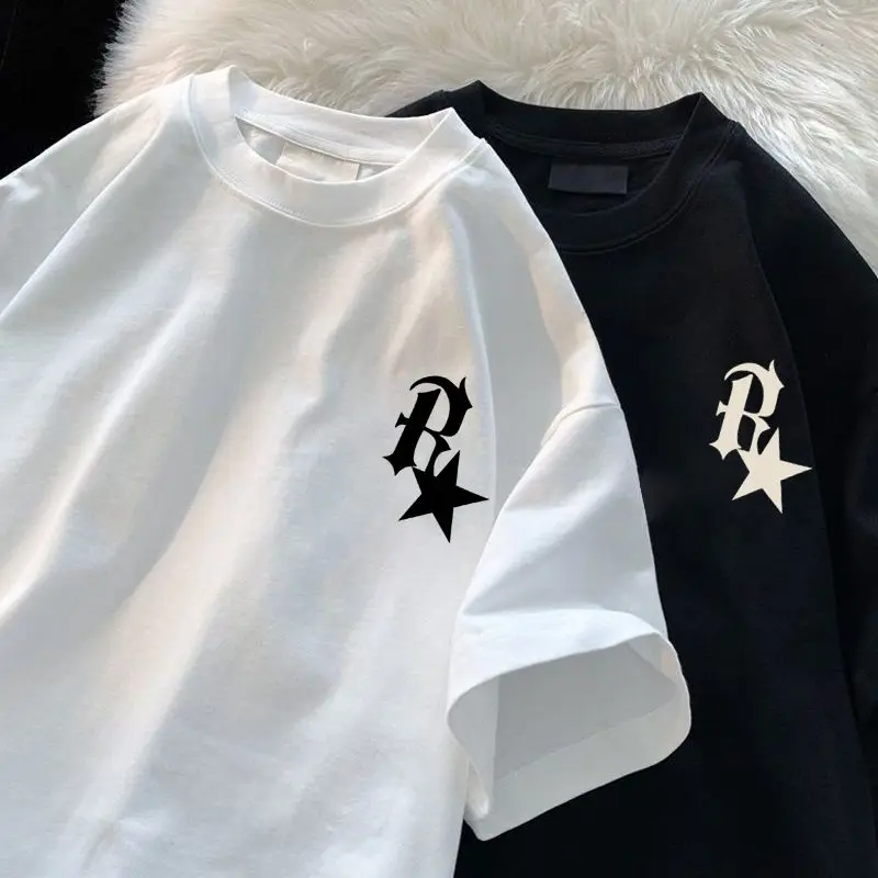 

Футболка с графическим принтом для мужчин и женщин, модный свободный крой, повседневный уличный Топ в стиле Харадзюку, в стиле ретро, с рукавом, в стиле хип-хоп