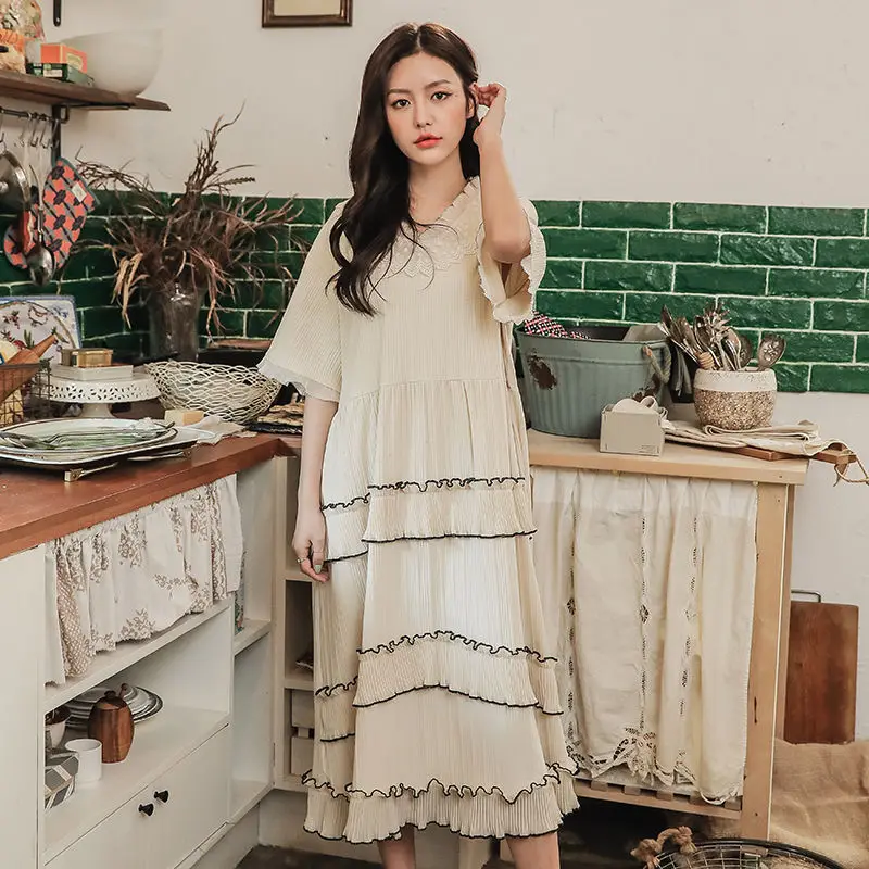 Элегантные ночные рубашки принцессы Женские Длинные повседневные удобные для