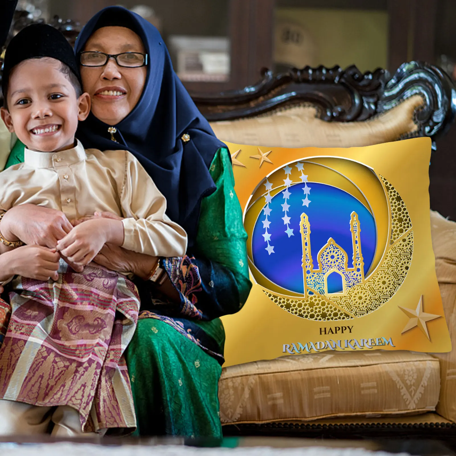 

Star Moon Pillow Covers Ramadan Decorations For Home Eid Mubarak Decorations Decorative Pillow Cases Ramadan Decorations For