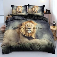 duvet cover sets lion europe sizeusa size digital printing comforter covers 3pcs bed linen bedding set black 180x210 220x240cm