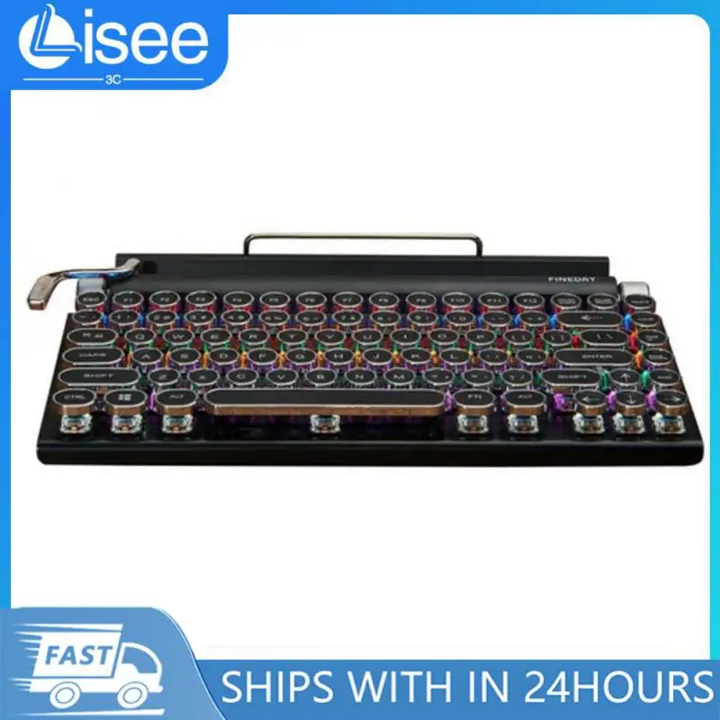 

Punk Keycap Gaming Keyboards Wireless Usb Connection 83 Key Mechanical Keyboard Metal Connection Mechanical Keyboard