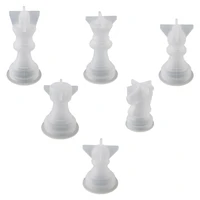 6pcs diy desktop decor mold silicone chess pieces mold diy chess pieces mold for home