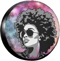 african american woman retro spare tire cover for american girlcute funny wheel covers universal for trailer rv suv truck campe