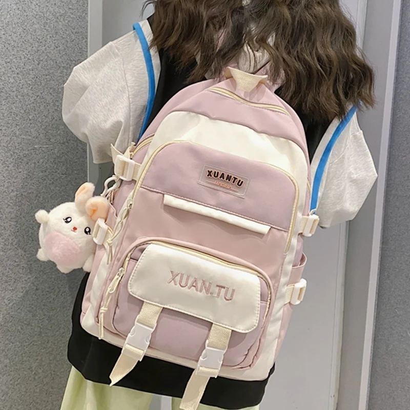 Новый Школьный Рюкзак EST для девочек в стиле пэчворк, женский водонепроницаемый нейлоновый Повседневный школьный рюкзак для учеников, школ...