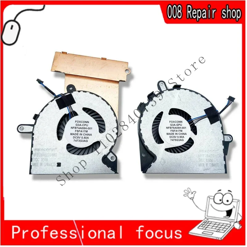 WYORESY Новый набор вентиляторов процессора и графического для HP Omen 15-CE 17-AN 17-AN013TX