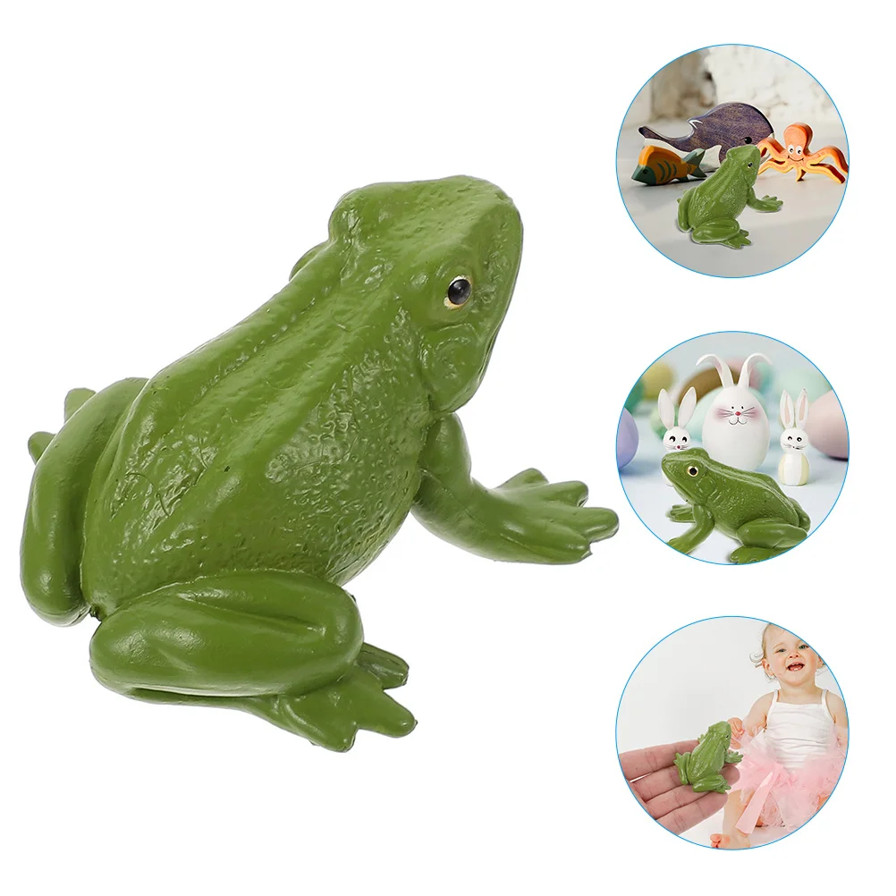 

4 Pcs Animal Toys Miniature Frog Figurine Cartoon Frog Figurine Plastic Frog Statue Flower Pot Frog Figurine
