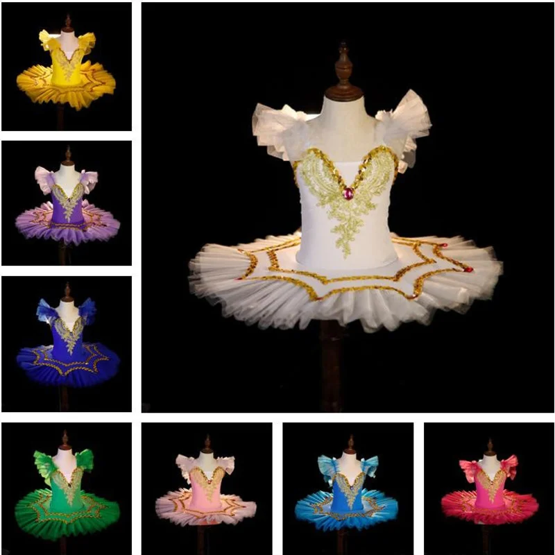 

Professional Ballet Girls Blue Pink Ballerina Party Tutu Dress Child Kids Ballet Dance Costume