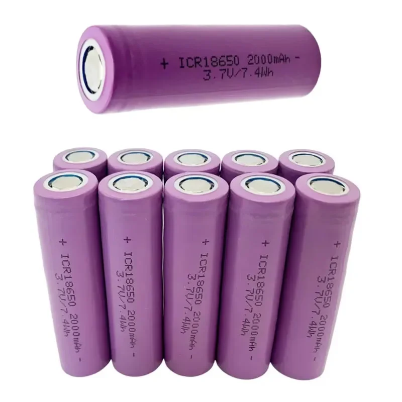 10 шт. литий-ионные перезаряжаемые аккумуляторы 3 7 в 2000 мАч ICR18650
