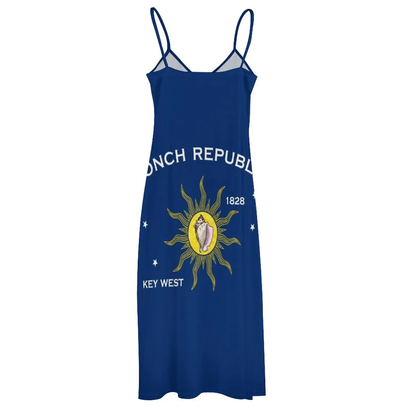 Женское длинное платье без рукавов летнее с флагом раковины Республики ключ