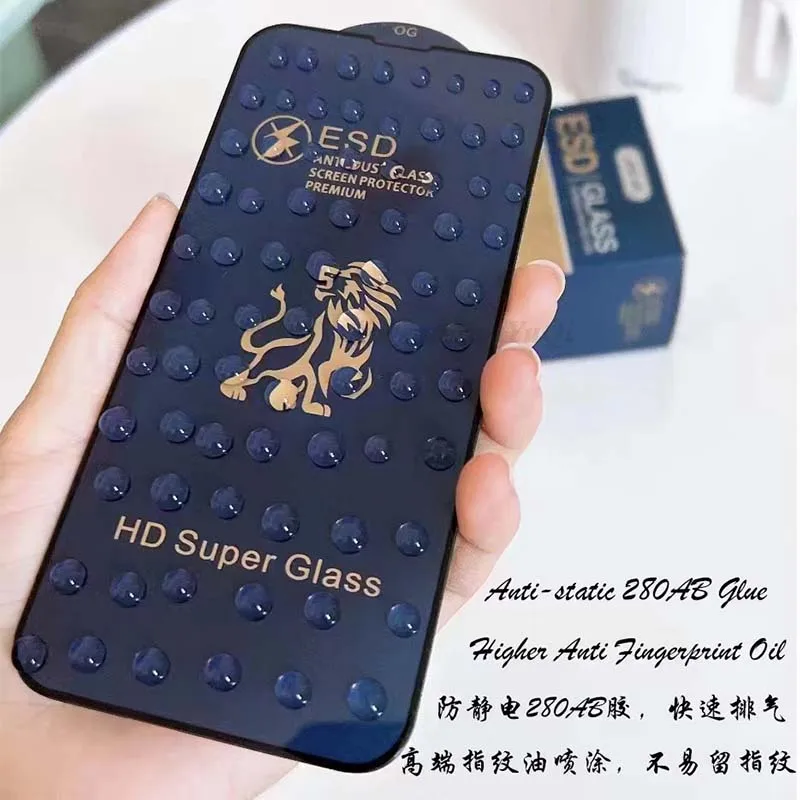 Kup Dla IPhone 14 Szkło 10 Sztuk Hurtownie Lion King ESD Hartowane Screen Protector 13 12 11 Pro Max X XS XR 6 7 8 Anti-kurz Pełny Klej