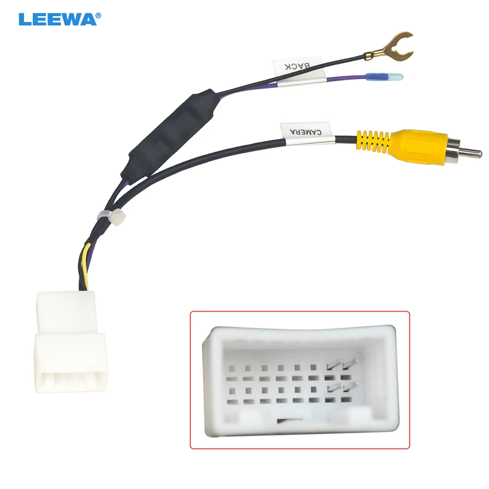 

16-контактный автомобильный видеоадаптер для камеры заднего вида LEEWA, проводной кабель для Toyota, оригинальный заводской видеовыход для камеры # CA7457