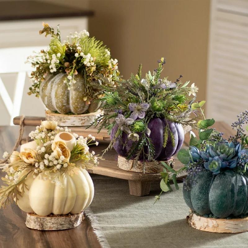 

Original Pumpkin Decorative Vase Fairy Garden Outdoor Ornament Pumpkin Resin Crafts Room Decoration Aesthetics Home Decoration