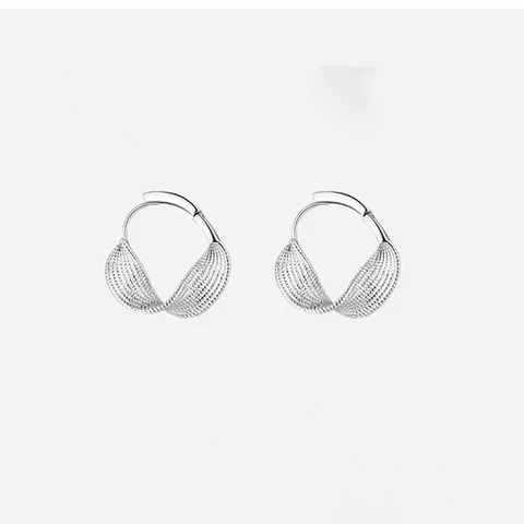 Настоящее серебро 925, преувеличенные витые серьги-кольца для женщин, модные ювелирные изделия, нишевые усовершенствованные аксессуары