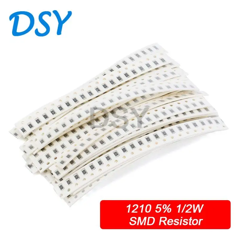 

100PCS 1210 5% 1/2W SMD Resistor 0R 10R 100R 220R 470R 1K 2.2K 4.7K 10K 100K 1M 10M 0R - 10M Ohm Commonly Resistors