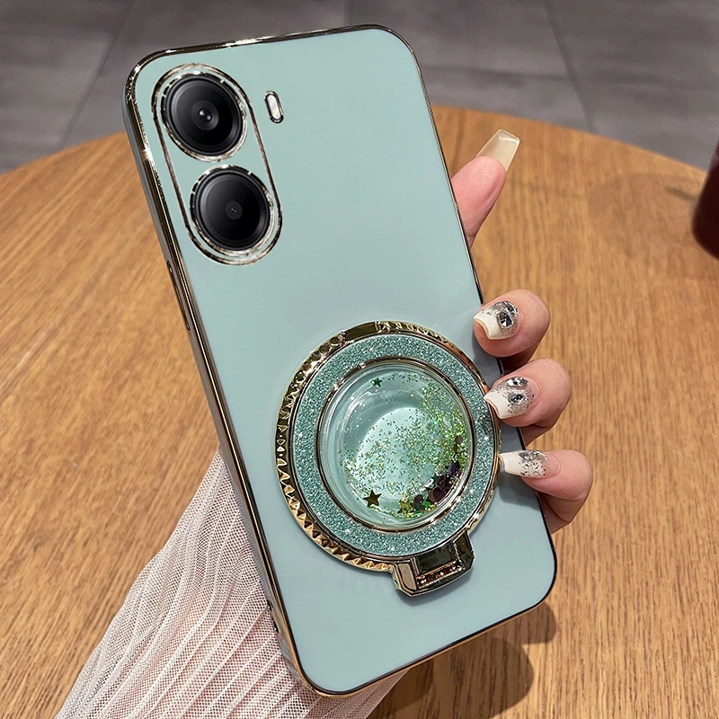 Фото Для Xiaomi POCO X7 Pro X 7 POCOX7Pro F7 ультра-покрытие силиконовый чехол для Redmi Note 14pro Plus 14C чехол-подставка с зыбучим песком №4
