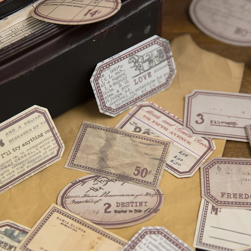 

Dimi 45Pcs/Pack Vintage Collection Series Sticker Washi Paper Butterfly Sticky Label Deco Scrapbooking Collage Junk Journaling