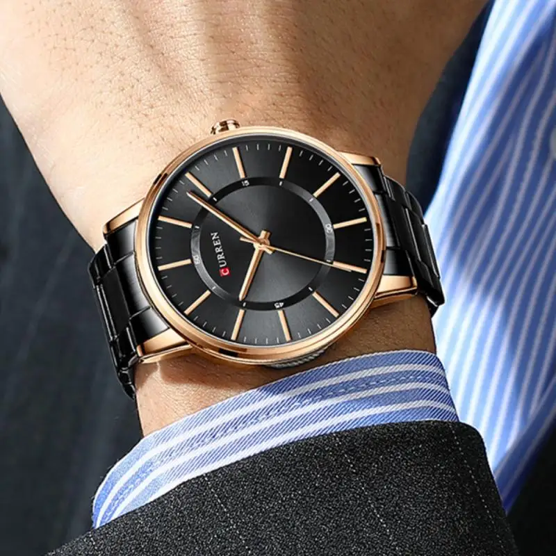 

CURREN Man Watch Fashion Stainless Steel Quartz Wristwatches Top Brand Simple Thin Watches relojes para hombre