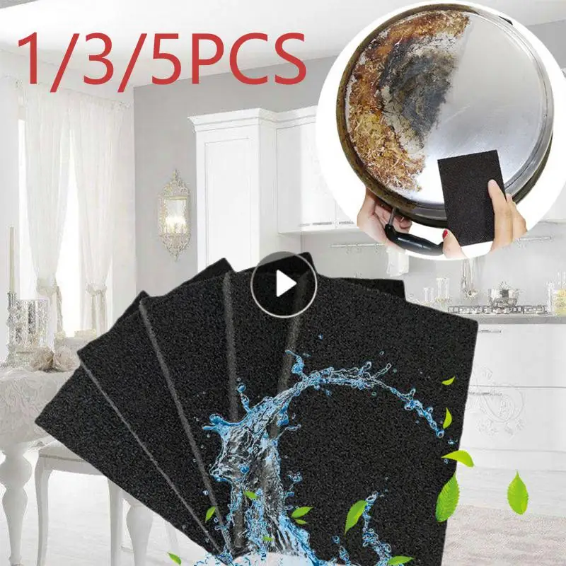 

1/3/5pcs Cleaning Sponge Emery Sponge Rust Cleaning Brush Cotton Kitchen Accessories Descaling Clean Rub Pot Kitchen Tools