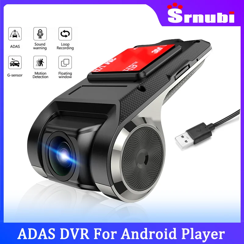 Srnubi ADAS Usb Car DVR Dash Camera Loop Recording for Auto Android Multimedia Player Hidden Type Motion Detection with SD Card