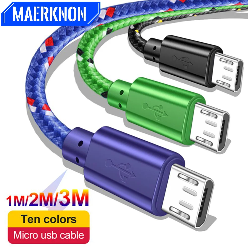 

Nylon Braided Micro USB Cable MicroUSB Mobile Phone Cable cord For Samsung S7 Xiaomi Redmi Android Phone Fast Charging Cable