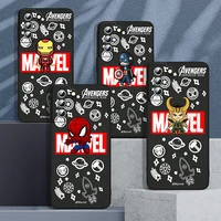 marvel heroe avengers for samsung galaxy s22 s21 s20 fe s10 note 20 10 ultra lite plus black silicone soft tpu phone case cover