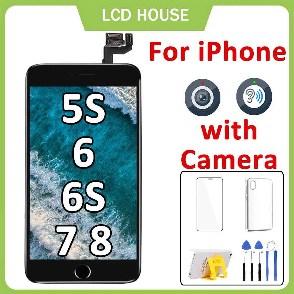 

ЖК-экран для iPhone 5S 6 6S 7 8 Plus 7P 8 P, дисплей в сборе с 3D сенсорным дигитайзером, сменный, качество AAA + Инструменты