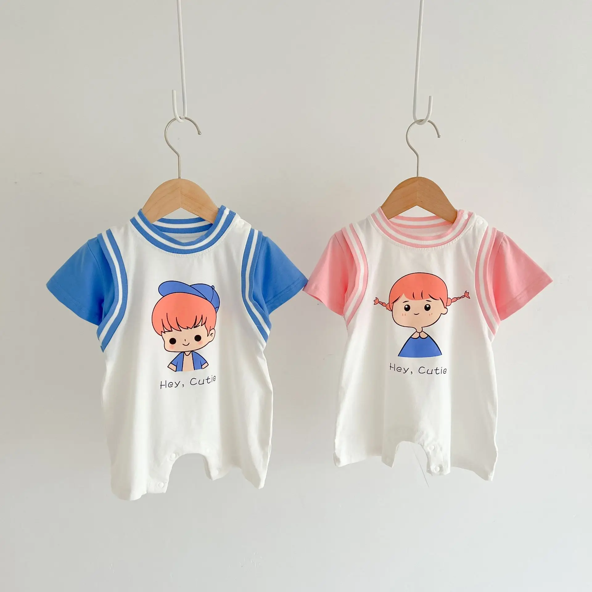 

Casual Thin Infant Boy Short-sleeved Jumpsuit Summer Baby Girl Newborn Cotton Cute Print Romper Summer Children Fashion Costume