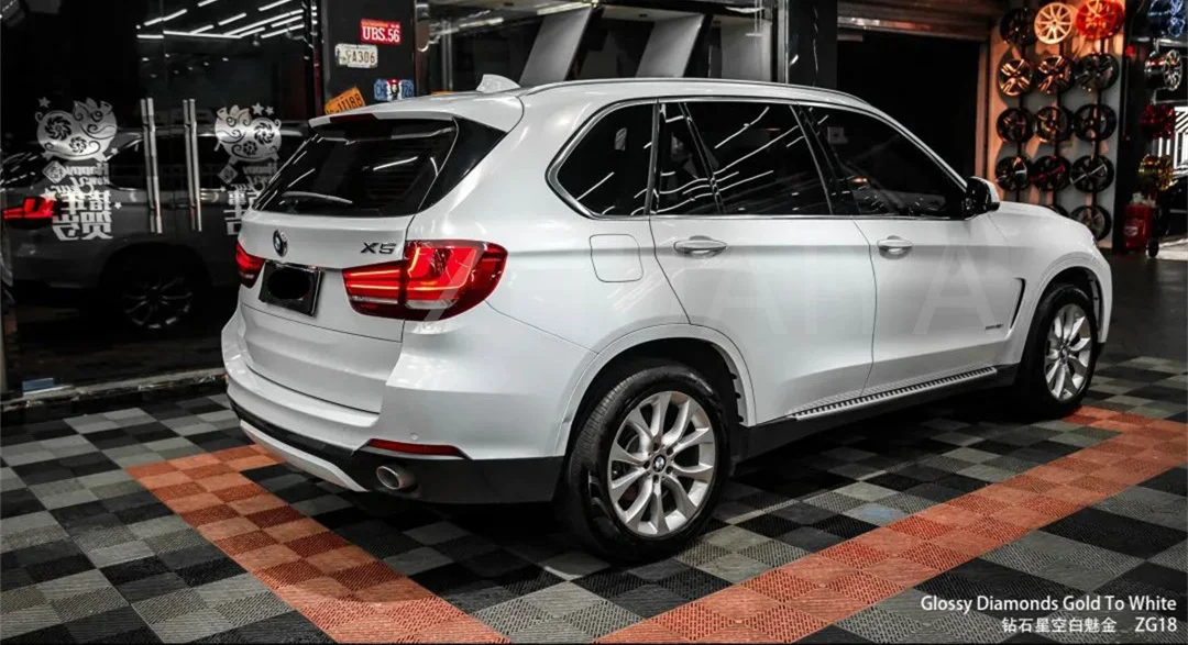 ZHUAIYA жемчужная Бриллиантовая белая виниловая пленка для обертывания яркая 152*18 м