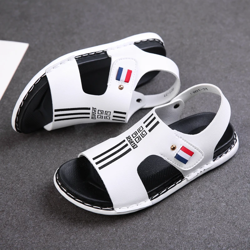 

Children Fashion Sandals Boys Breathable Leather Slippers Outdoor School Student Sandals Toddler Soft Walking Flat Casual Shoes