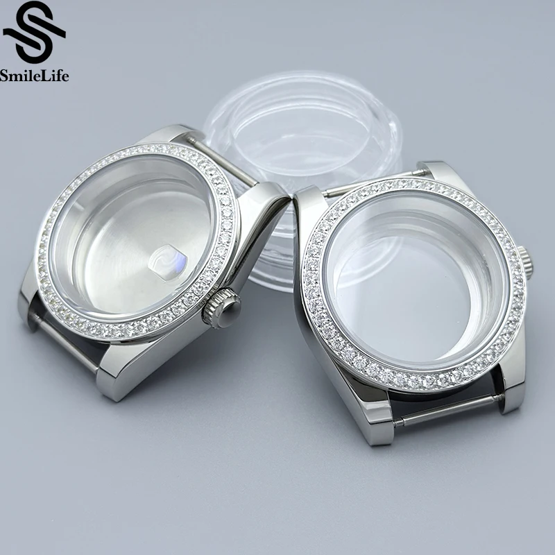 SmileLife SilverDiamond Сапфировое Стекло 36 мм/39 мм Корпус Для часов Подходит для NH34 NH35 NH36