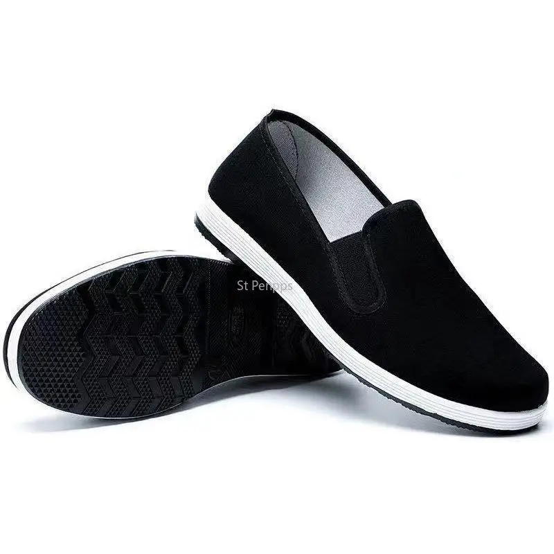 

Old Beijing Cloth Shoes For Men Traditional Chinese Style Kung Fu Bruce Lee Tai Chi Retro Rubber Sole Shoes 38-45