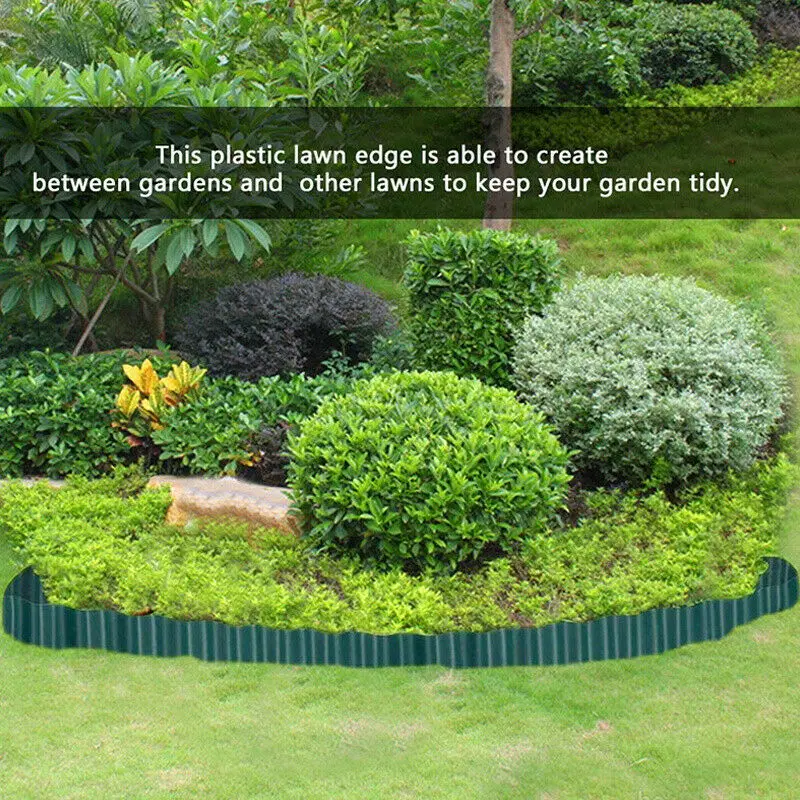 

Plastic Fence Inserted Into The Ground Grass Fence Wall Roll Edging Edge Lawn Path Border PP 9m Garden