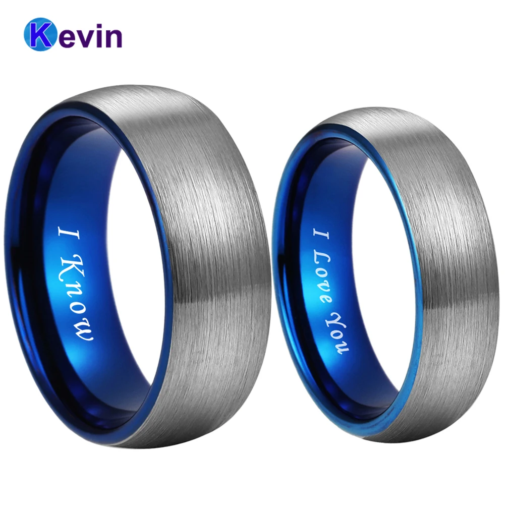 6 мм 8 синее мужское кольцо для женщин вольфрамовое модное обручальное пары